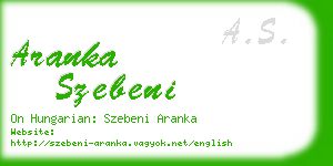 aranka szebeni business card